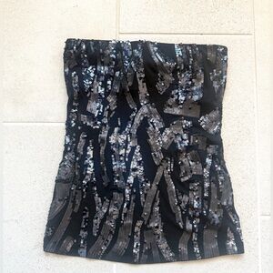 Express Black Sequin Tube Top
